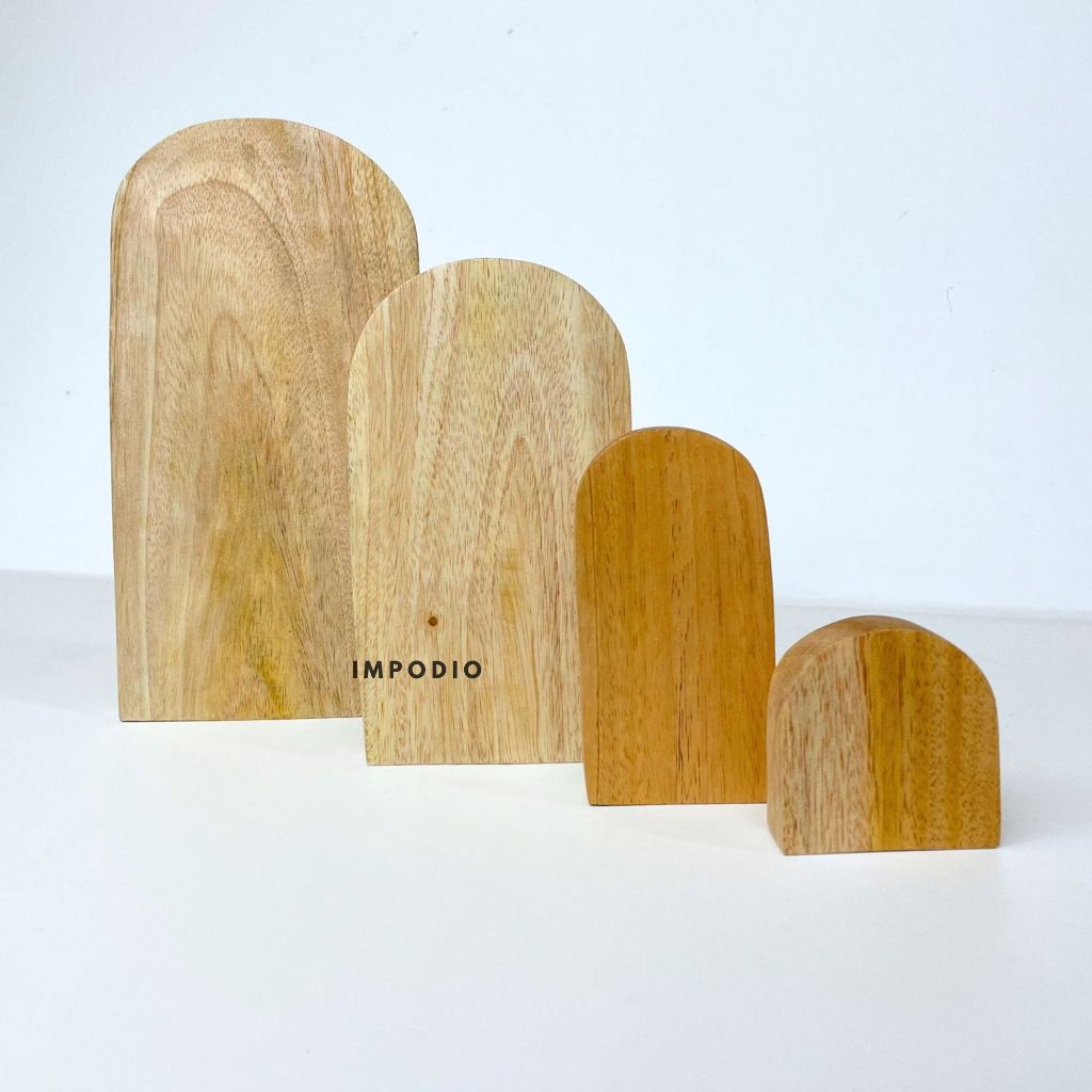 IMPODIO Arch Kayu solid Aesthetic 2 ukuran - Wooden Props Foto