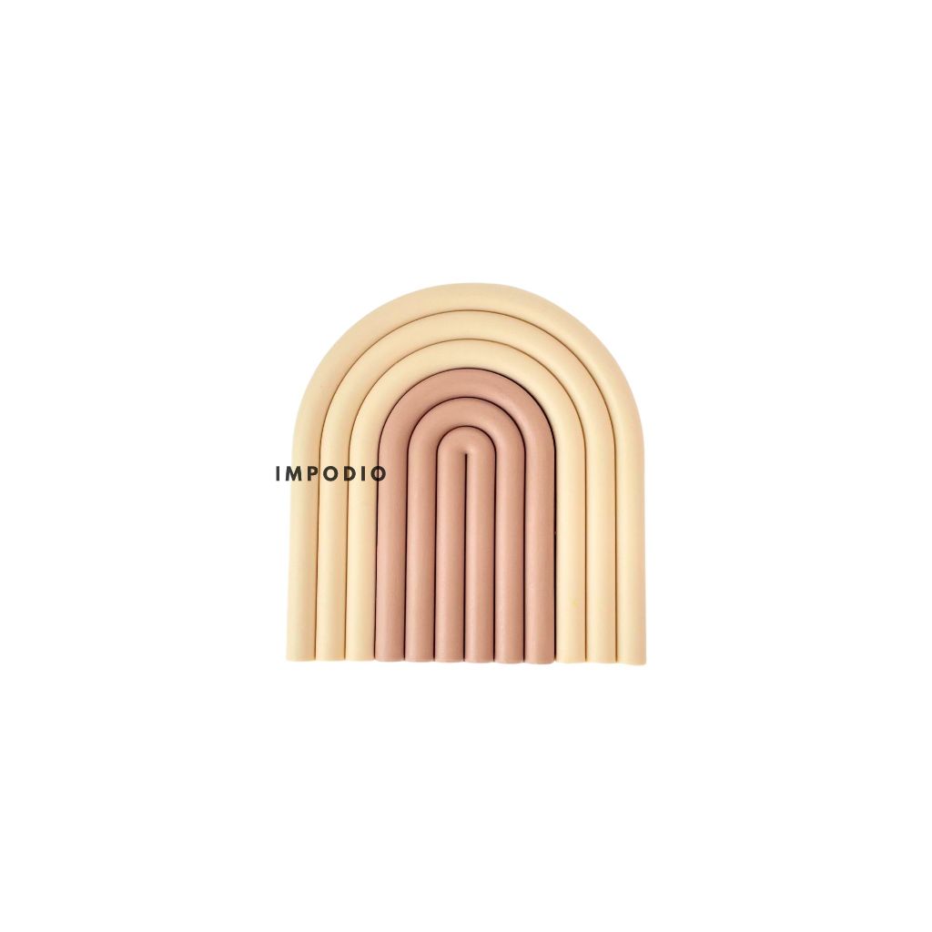 IMPODIO Tatakan Gelas Piring Rainbow Coaster Silicone - Dekorasi foto produk