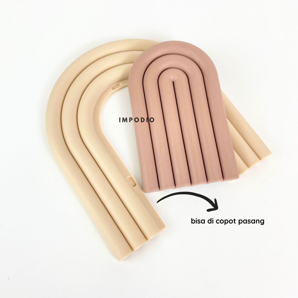 IMPODIO Tatakan Gelas Piring Rainbow Coaster Silicone - Dekorasi foto produk