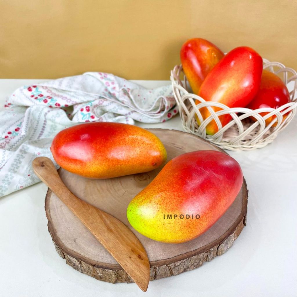 IMPODIO Mangga Merah Buah Artificial Palsu - Fake Mango Props Foto Produk