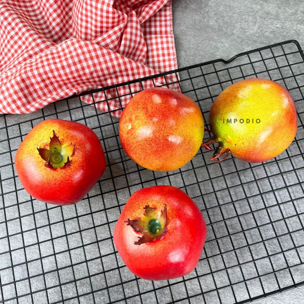 IMPODIO Delima Buah Artificial Palsu Imitasi - Fake Pomegranate Props Foto Produk