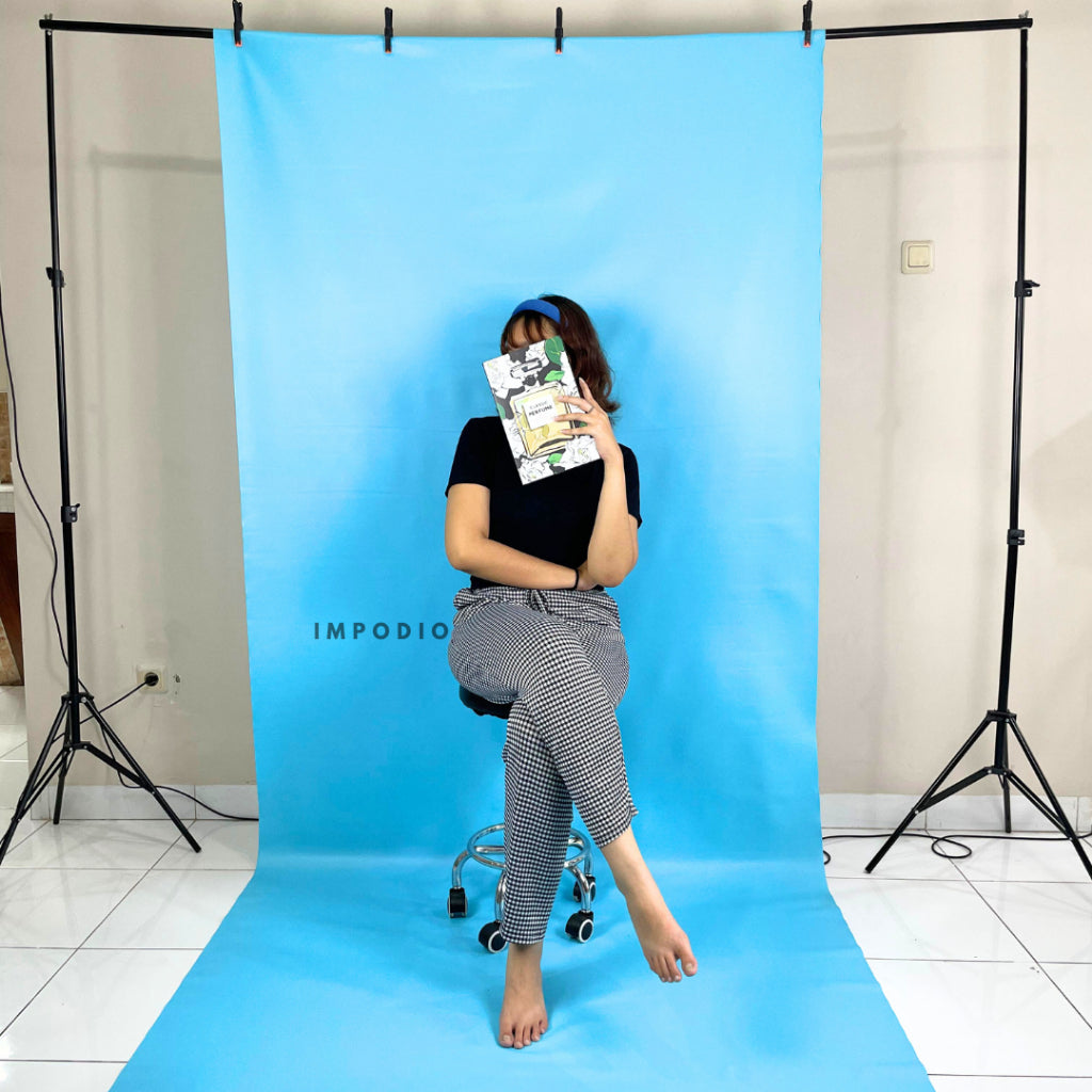 IMPODIO Background Warna Polos Bahan Sintetis Ukuran 400 x 140 cm - Backdrop Fotografi Waterproof