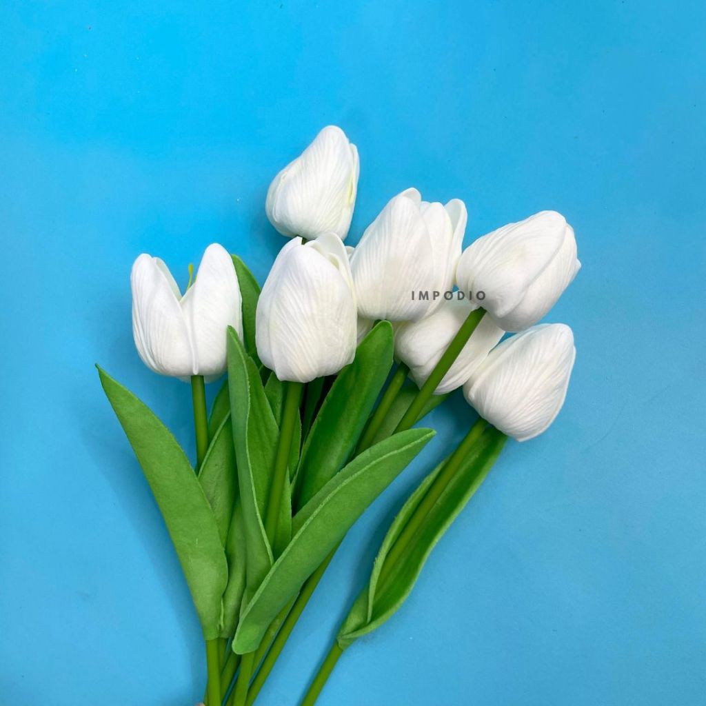IMPODIO Bunga Tulip Artificial Palsu - Fake Bouquet Flower Dekorasi Props Foto Produk