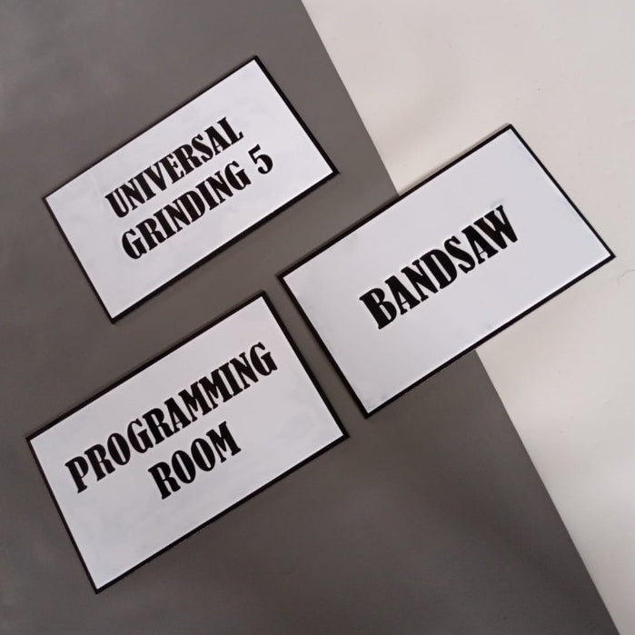 IMPODIO Acrylic Sign Logo hitam dan putih ukuran 15x32cm-Free Request