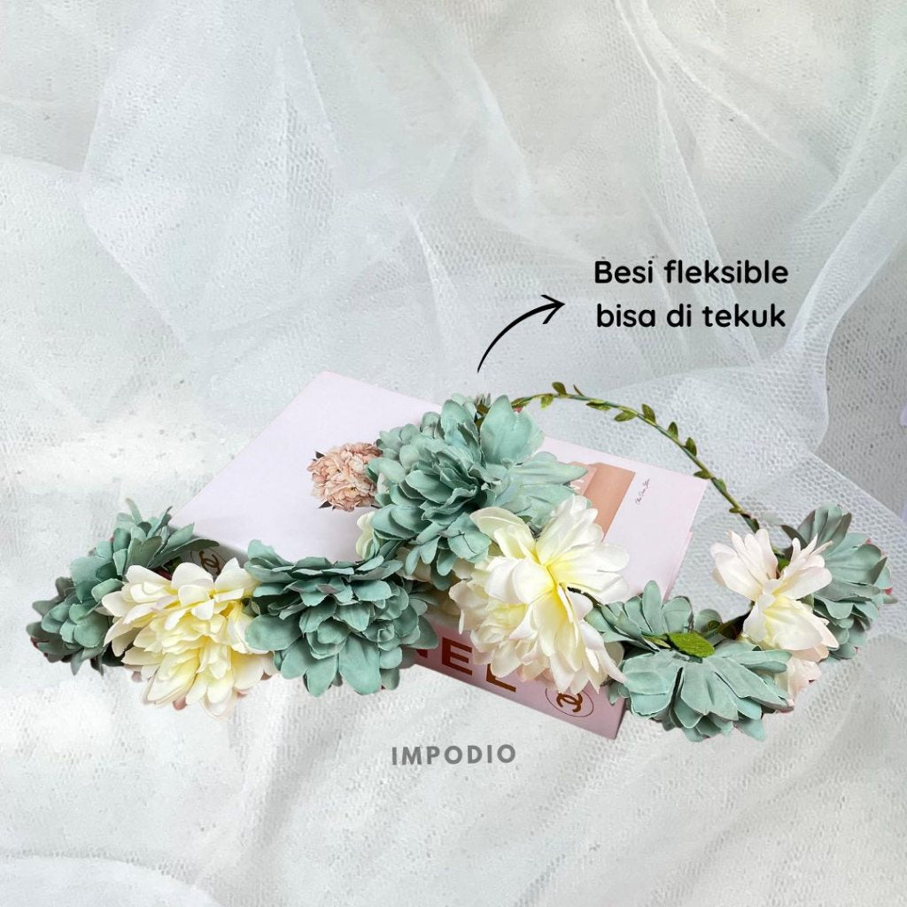 IMPODIO Round Flower Artificial - Rangkaian Bunga Palsu Props Foto Produk
