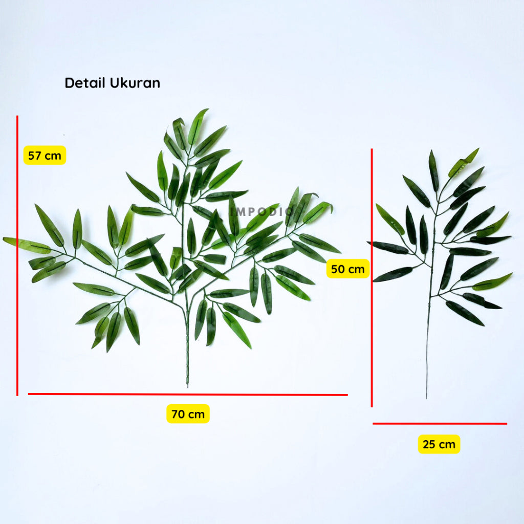 IMPODIO Artificial Leaf Bamboo - Dekorasi tanaman atau props foto