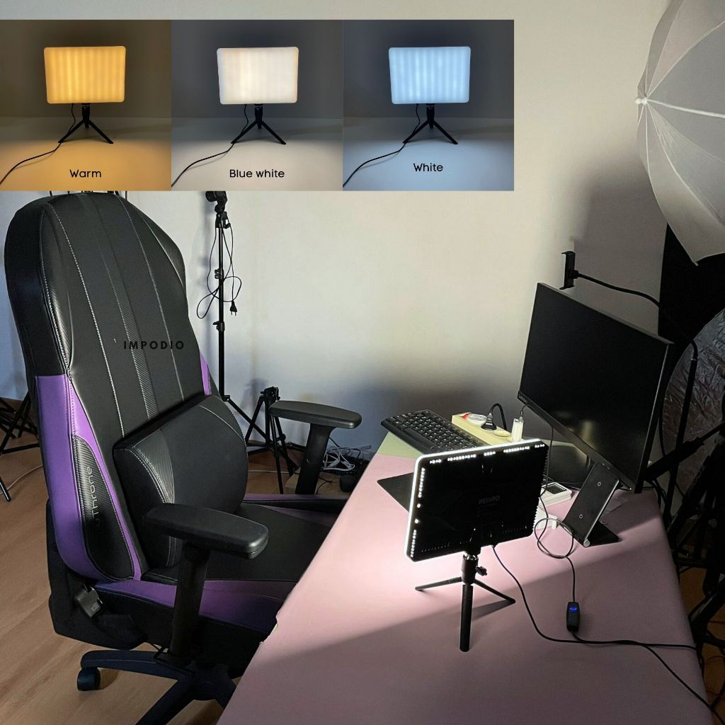 IMPODIO Lampu LED Fill light kotak 11 inch untuk videografi atau livestream
