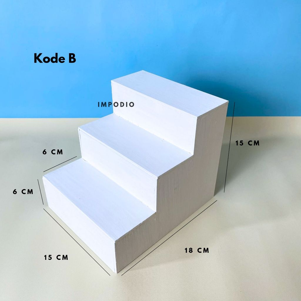 IMPODIO Properti Foto Tangga Podium Kayu beragam ukuran - props foto thema skincare / acc / lainnya