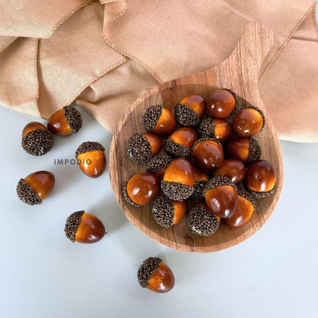IMPODIO Artificial biji buah Acorn props foto