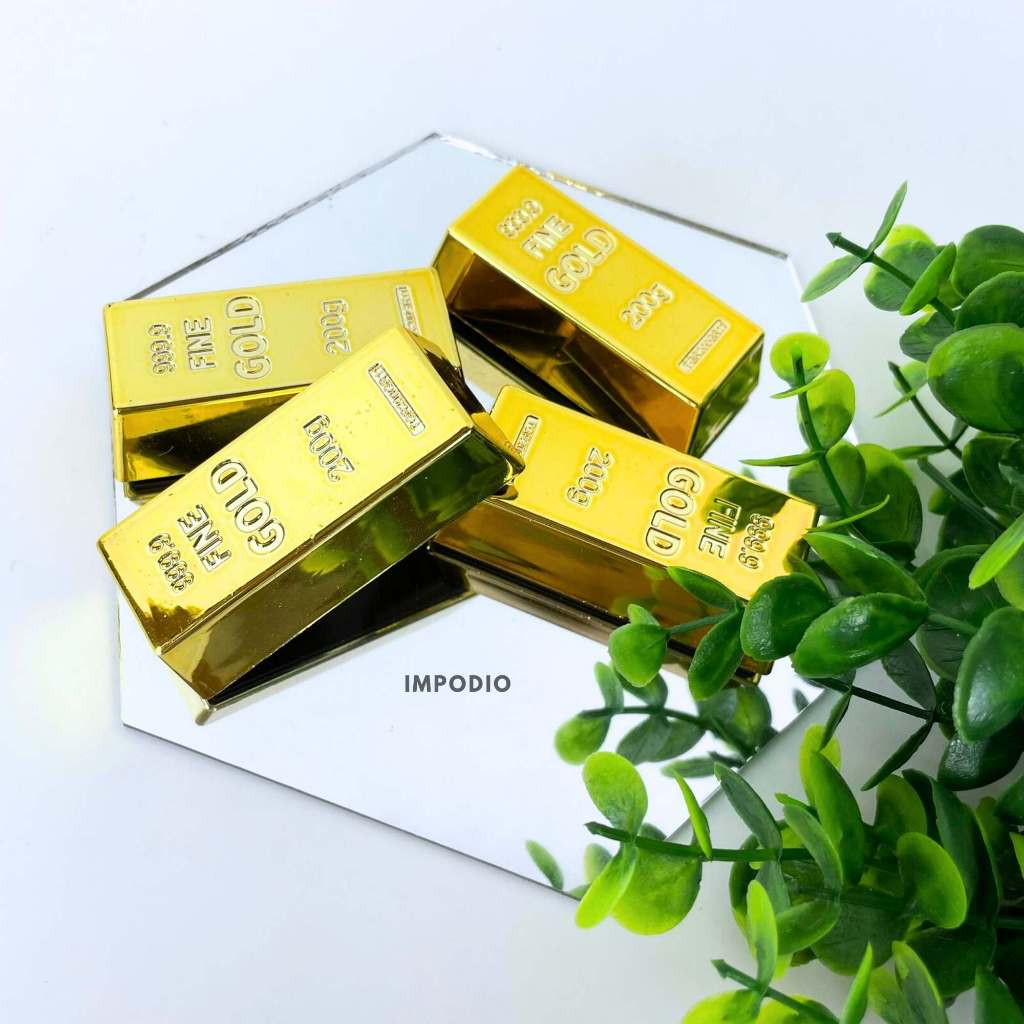 IMPODIO Emas Batangan Artificial - Fine Gold Miniatur Props Foto