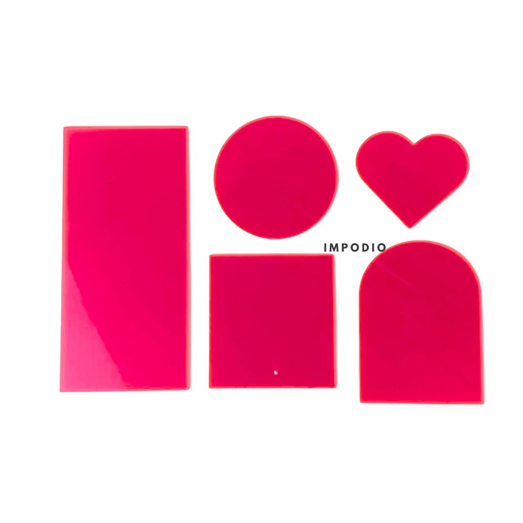 IMPODIO Set Acrylic 5 Shape Warna Warni  - Dekorasi Foto Produk
