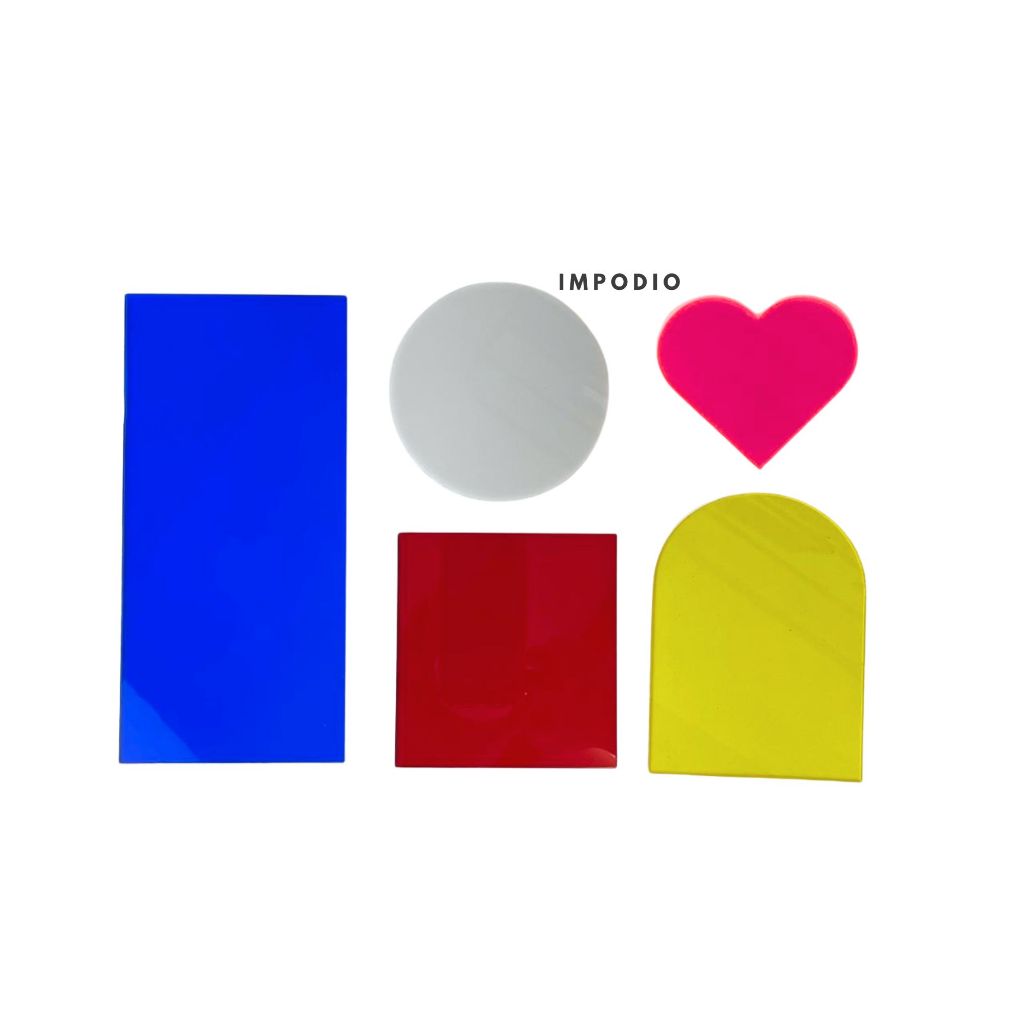 IMPODIO Set Acrylic 5 Shape Warna Warni  - Dekorasi Foto Produk