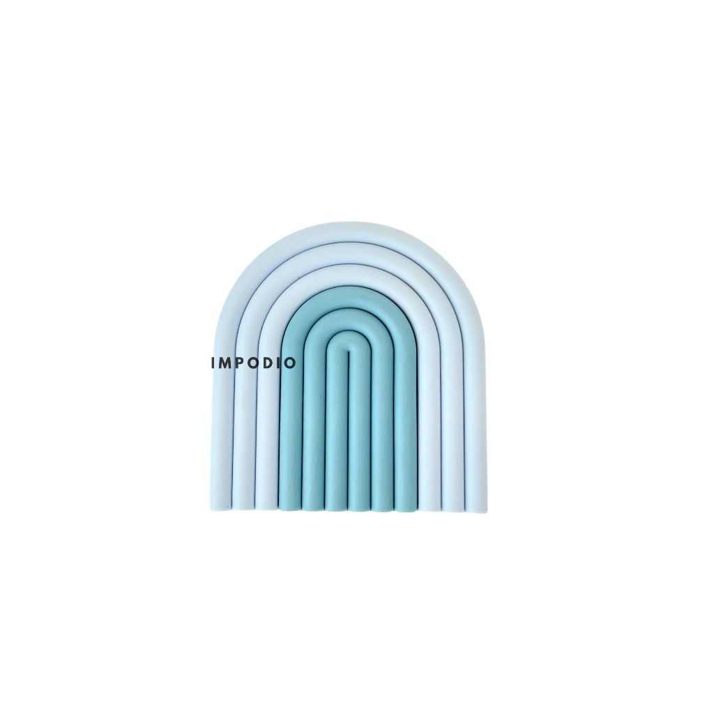 IMPODIO Tatakan Gelas Piring Rainbow Coaster Silicone - Dekorasi foto produk