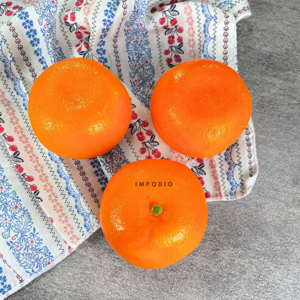 IMPODIO Jeruk Artificial Dekorasi Foto Produk – Buah Jeruk Palsu (Fake - tampak samping