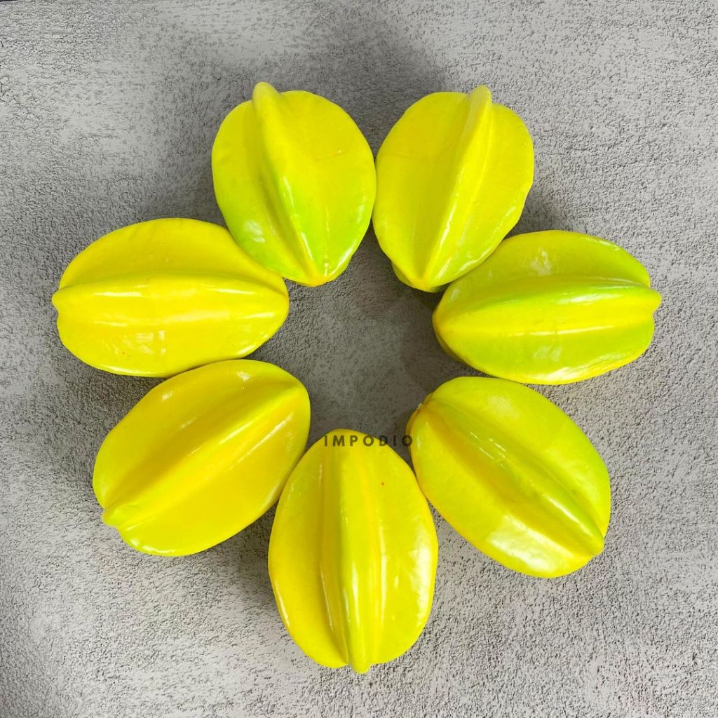 IMPODIO Belimbing Buah Palsu Artifical - Starfruit Fake Properti Dekorasi Foto Produk