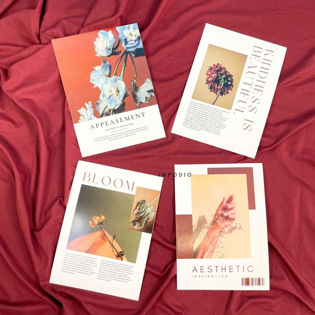 IMPODIO Cover majalah 15x20cm (4pcs) / magazine kinfolk props foto
