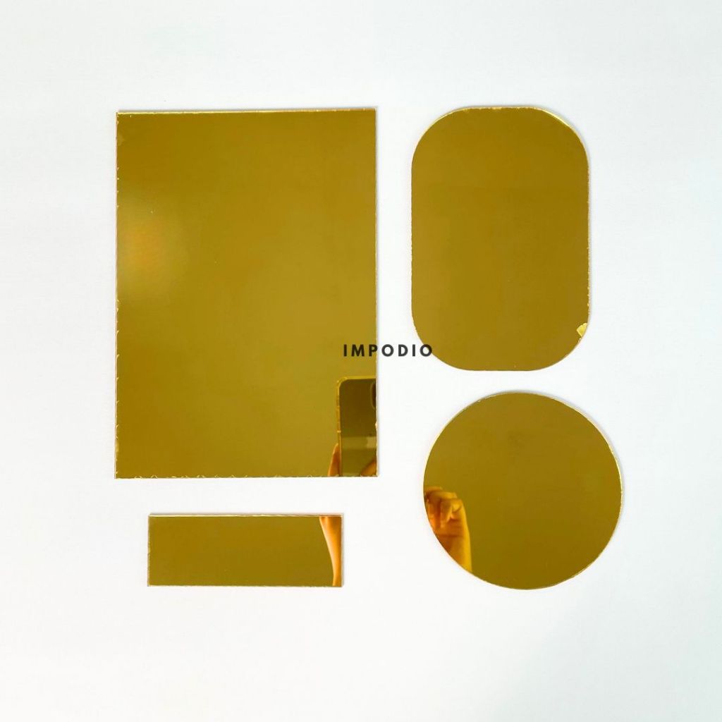 IMPODIO Set Acrylic 4 Shapes Mirror Props Foto Aksesoris  - Dekorasi Foto Produk