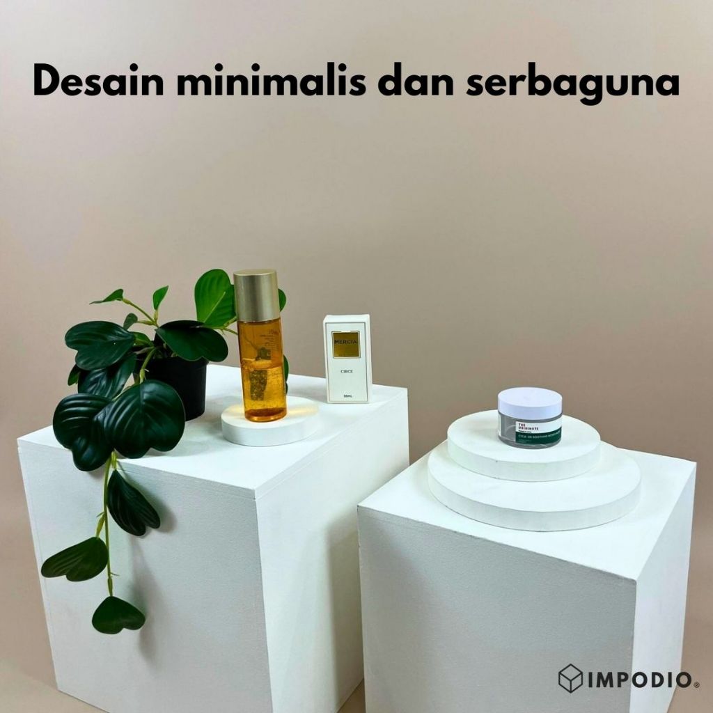 IMPODIO Podium Kayu Bentuk  Kubus Kotak Jumbo 2 Ukuran - Display Produk Props Foto