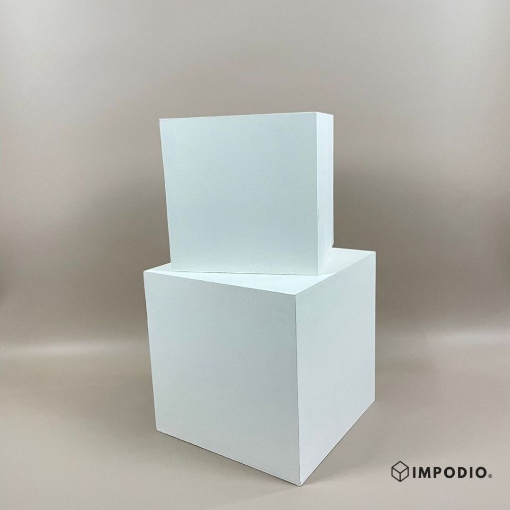 IMPODIO Podium Kayu Bentuk  Kubus Kotak Jumbo 2 Ukuran - Display Produk Props Foto