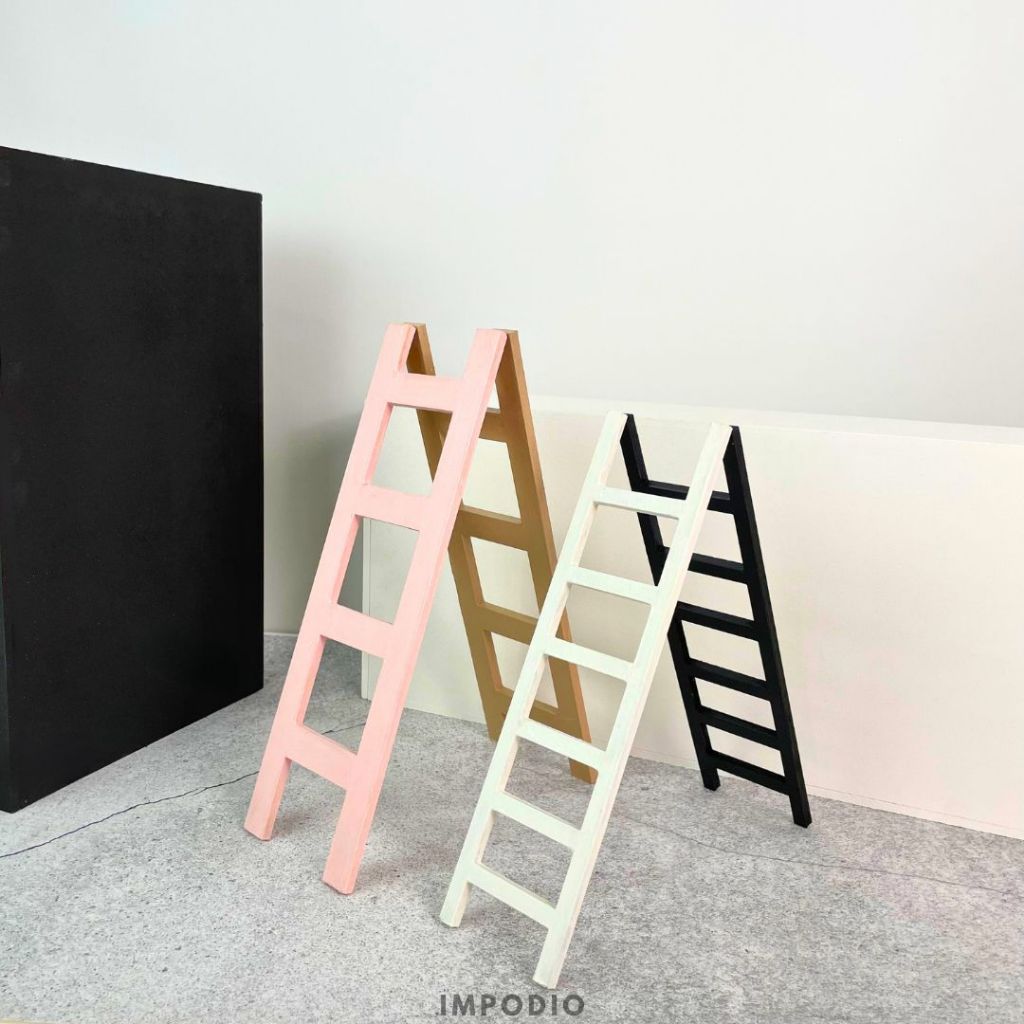 IMPODIO Tangga Kayu Props Properti Fotografi - Ukuran 29 dan 32 cm