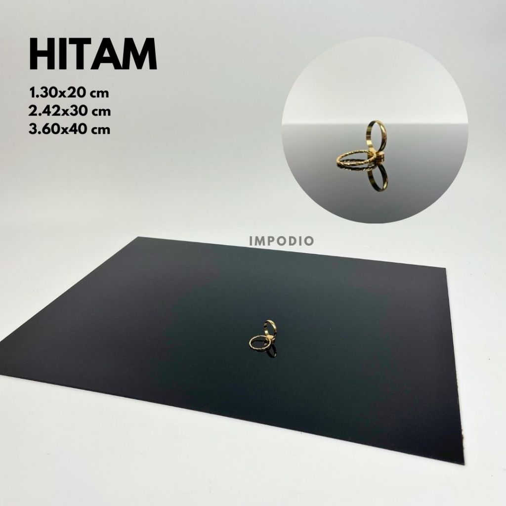 IMPODIO Akrilik lembaran hitam dan putih ukuran 40x30 dan 20x30 Grosir