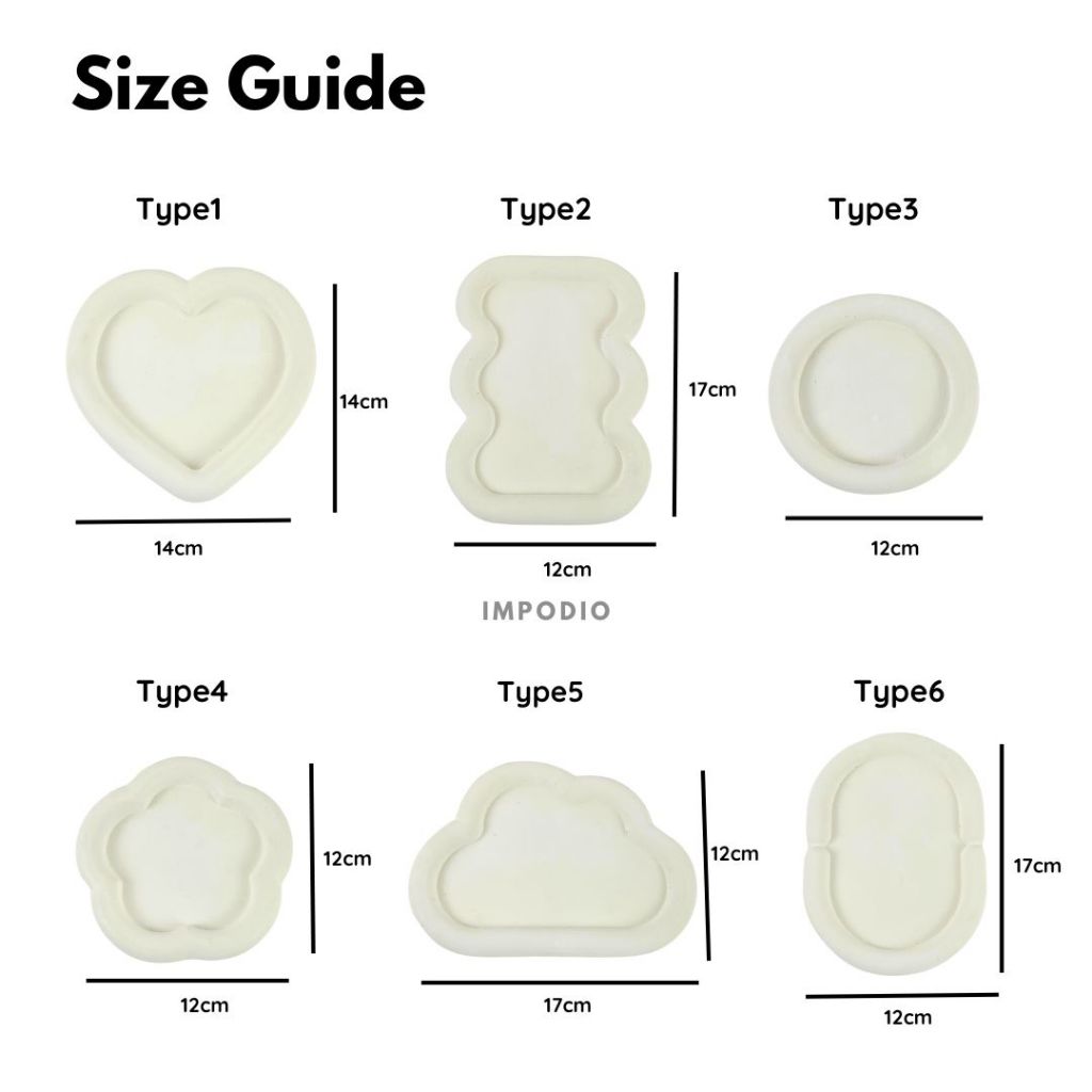 IMPODIO Concrete Tray Nampan Coaster Aesthetic - Display Jewelry Properti Foto Produk