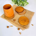 IMPODIO Tatakan gelas - coaster bulat kayu aksesoris photography