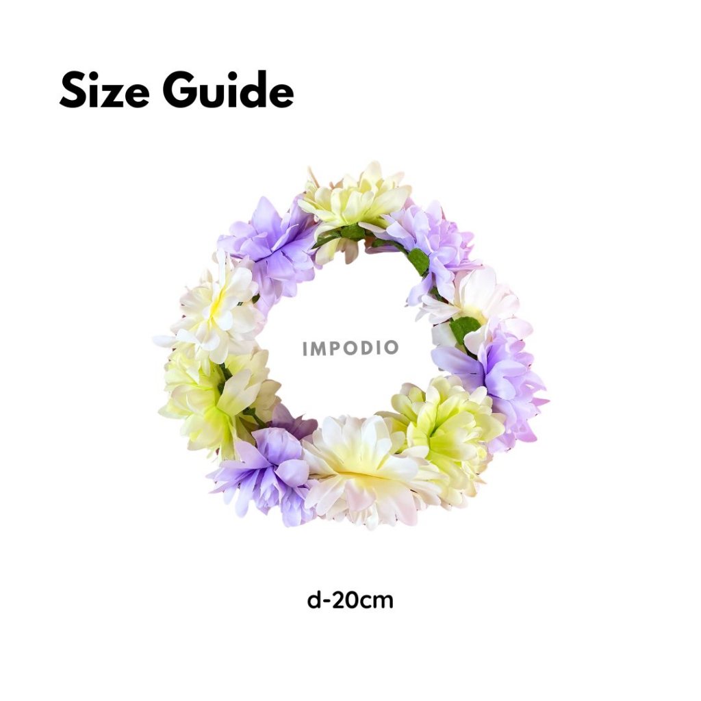 IMPODIO Round Flower Artificial - Rangkaian Bunga Palsu Props Foto Produk