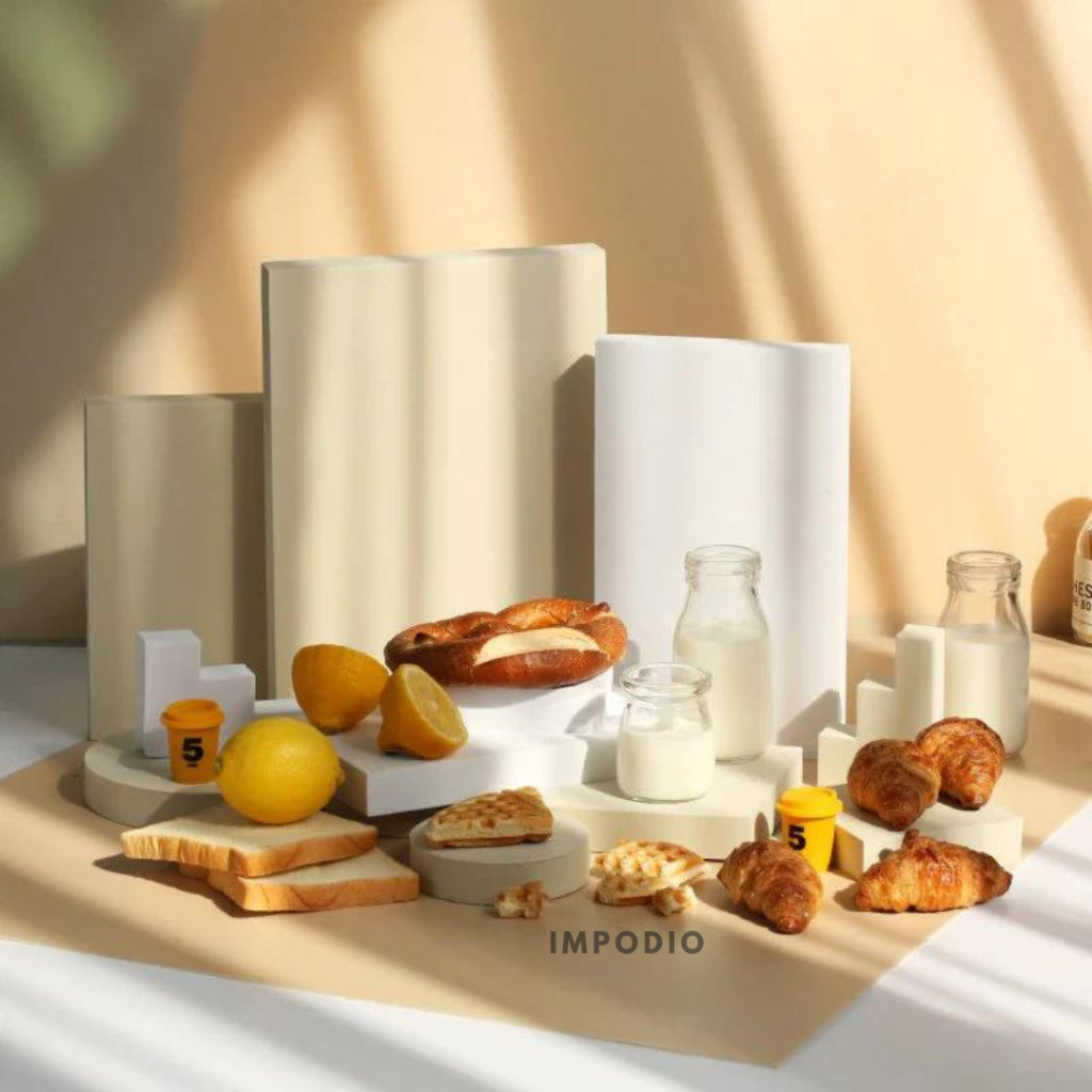 IMPODIO Set 5pcs square Geometry Photo Props - podium leveling balok tangga display -  Product Shooting Decoration Stand Backdrop Cosmetics Photography sets