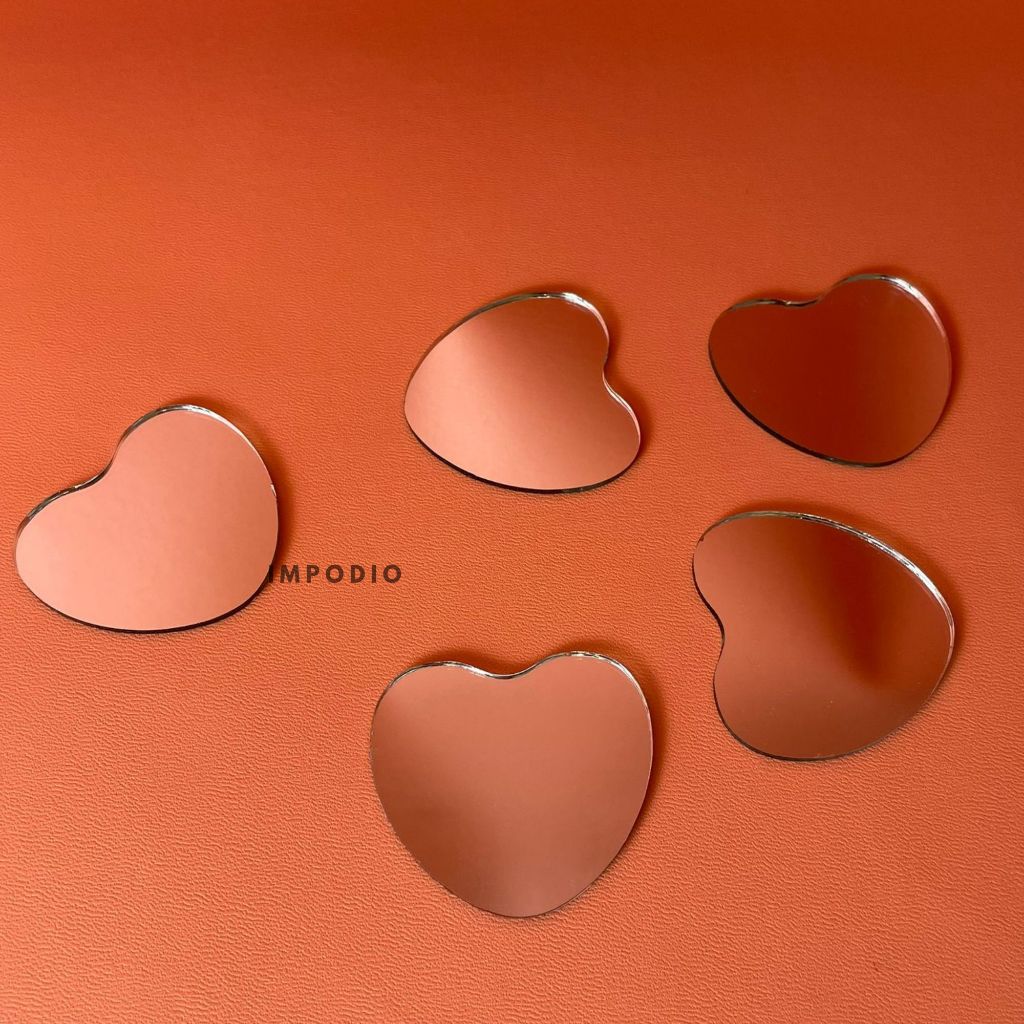 IMPODIO Cermin mini kecil hiasan craft 5 variant bentuk props photo