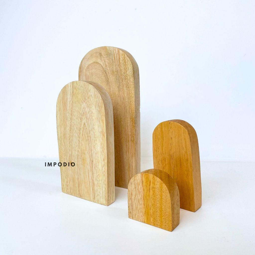 IMPODIO Arch Kayu solid Aesthetic 2 ukuran - Wooden Props Foto