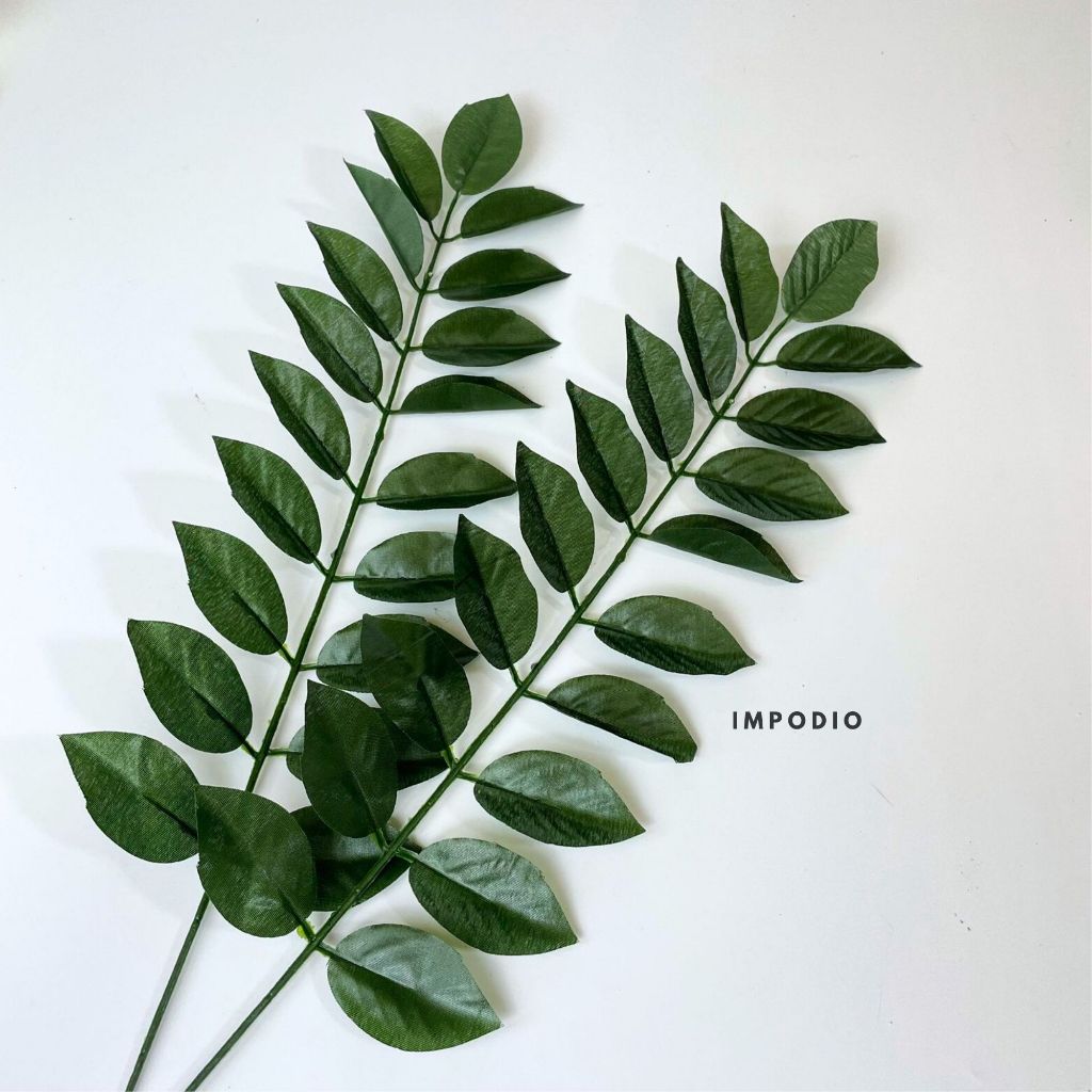 IMPODIO Daun Mawar Panjang Artificial Palsu - Dekorasi Props Foto Produk