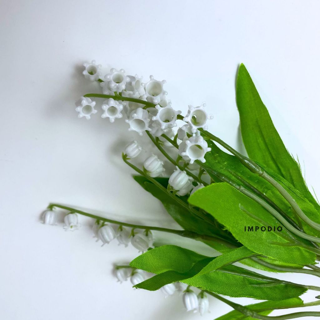 IMPODIO Bunga Plastik Lily Of The Valley Artificial Flower - Props Foto Produk