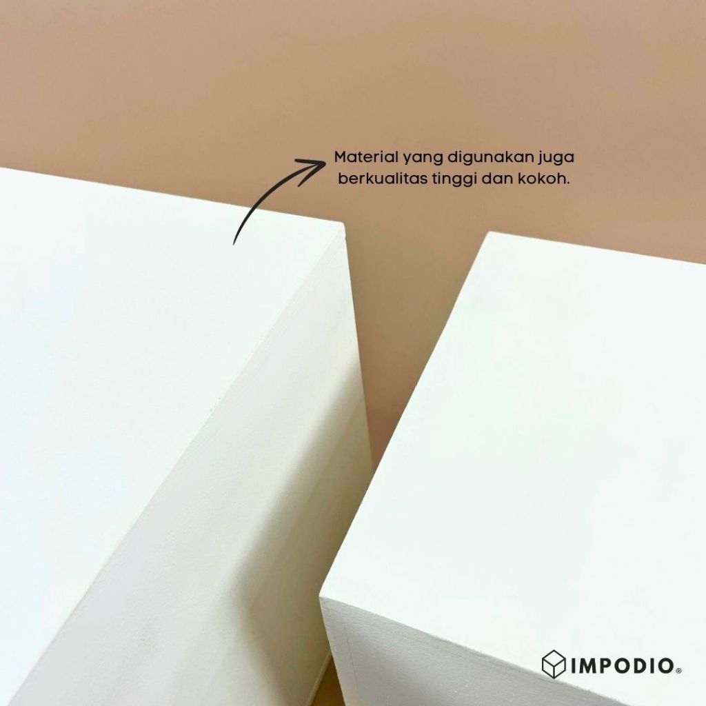 IMPODIO Podium Kayu Bentuk  Kubus Kotak Jumbo 2 Ukuran - Display Produk Props Foto