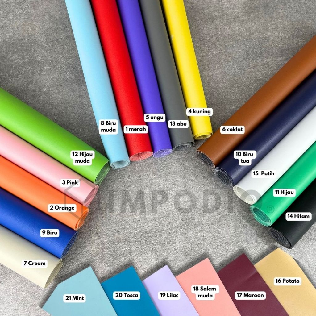 IMPODIO background 50 x 140 cm warna polos - kulit sintetis - latar foto produk waterproof