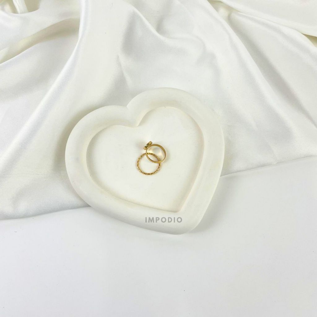 IMPODIO Concrete Tray Nampan Coaster Aesthetic - Display Jewelry Properti Foto Produk