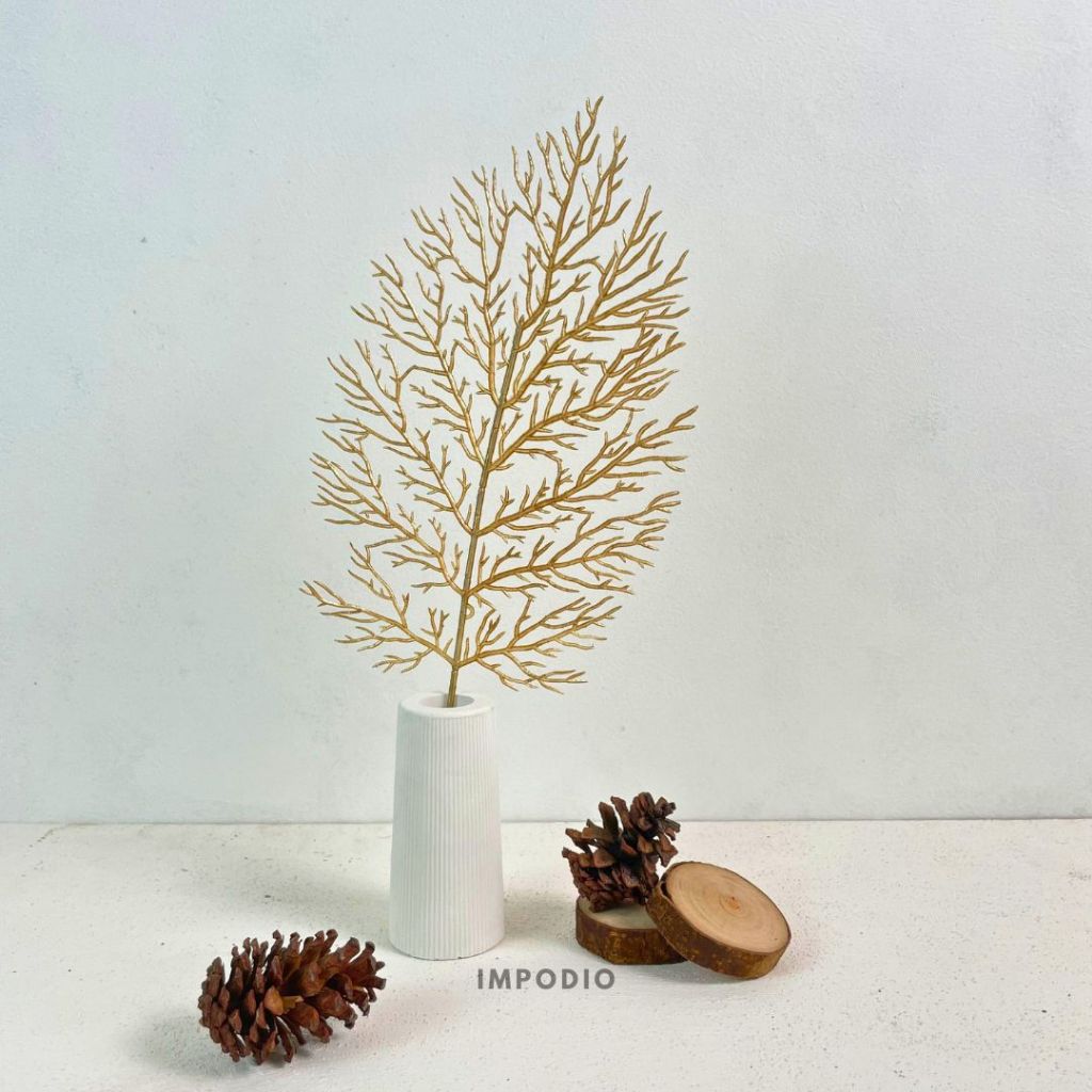 IMPODIO artificial gold tree / daun ranting plastik untuk props foto