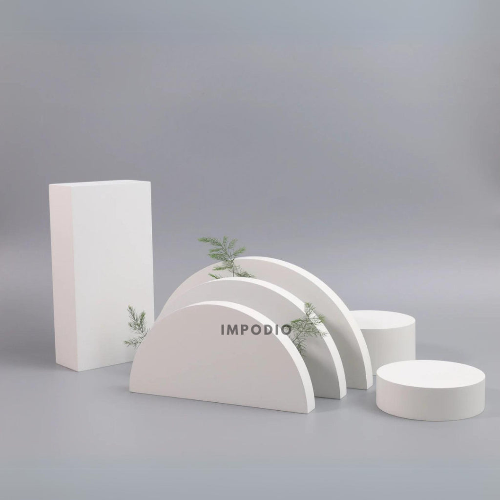 IMPODIO Set 3pcs Half Moon Geometry Display produk - Props Properti Foto - Podium Leveling photo