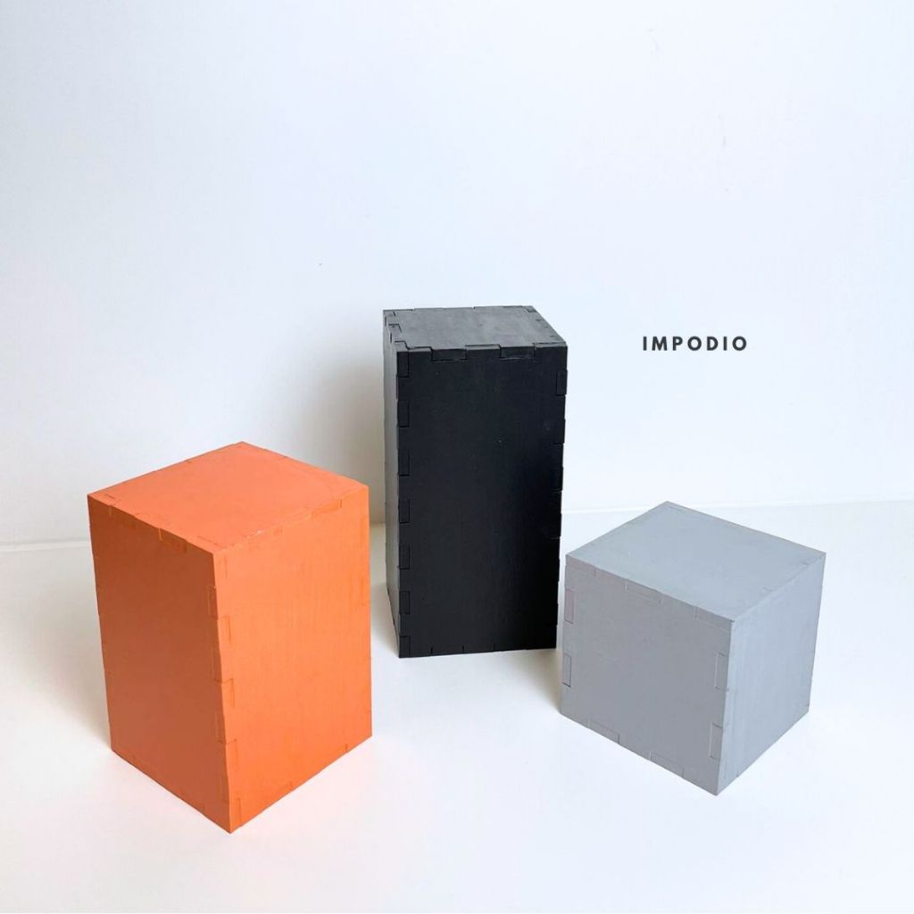 IMPODIO Podium kotak kayu berbagai ukuran dan warna - props foto