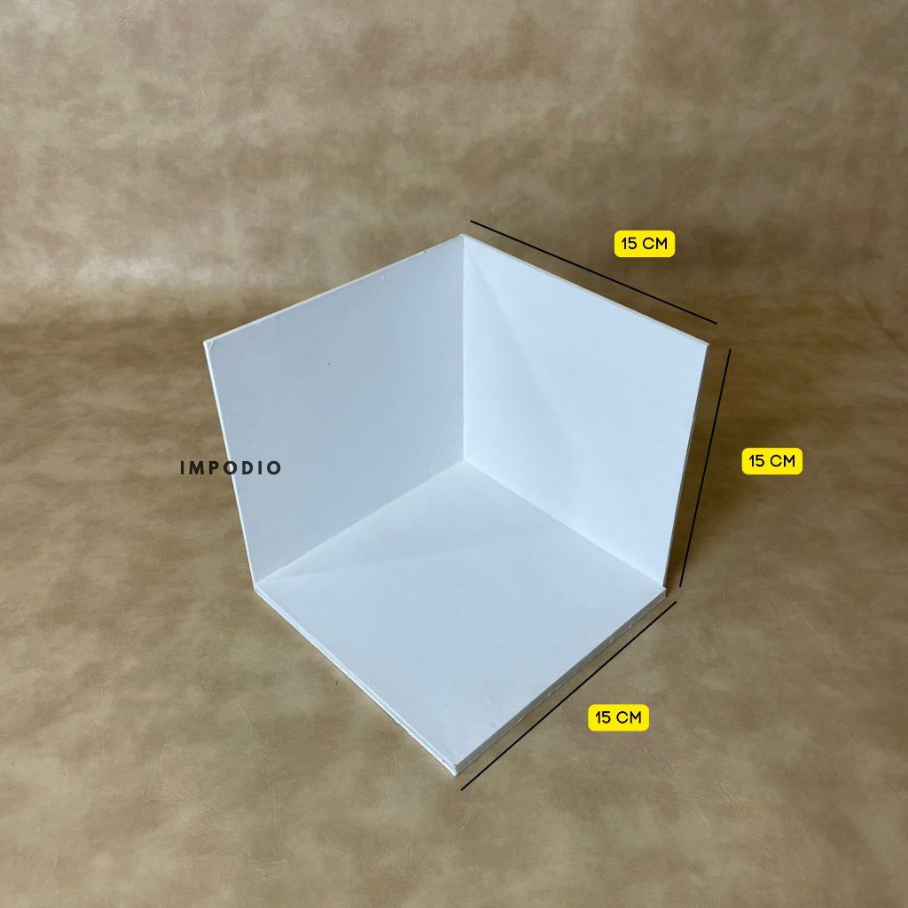 IMPODIO Display Kotak Kayu 3 sisi - props foto produk