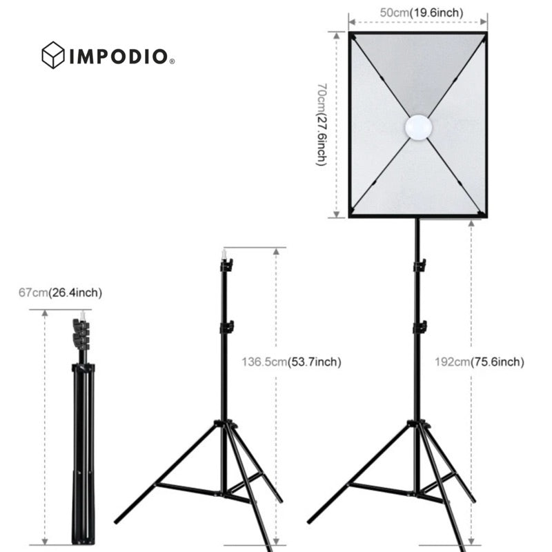 IMPODIO Paket lighting home studio 2 Softbox lighting lengkap super - close up
