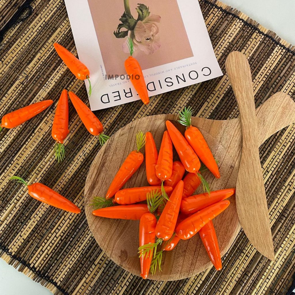 IMPODIO Mini Wortel Imitasi untuk Properti foto produk / wortel palsu