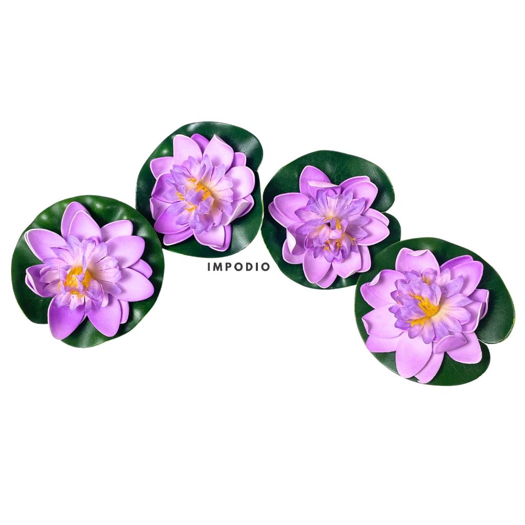 IMPODIO Bunga Teratai Air Artificial Lotus Flower  - Dekorasi Foto Produk