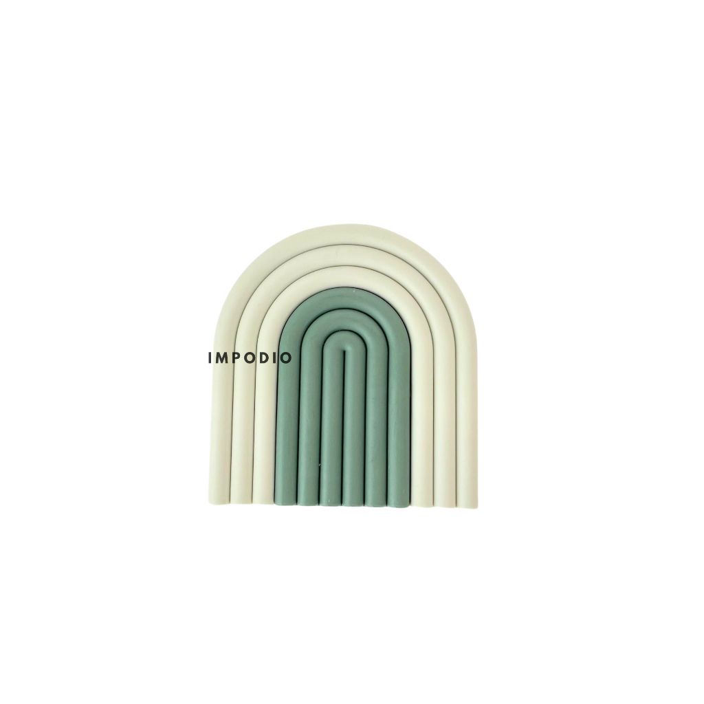 IMPODIO Tatakan Gelas Piring Rainbow Coaster Silicone - Dekorasi foto produk