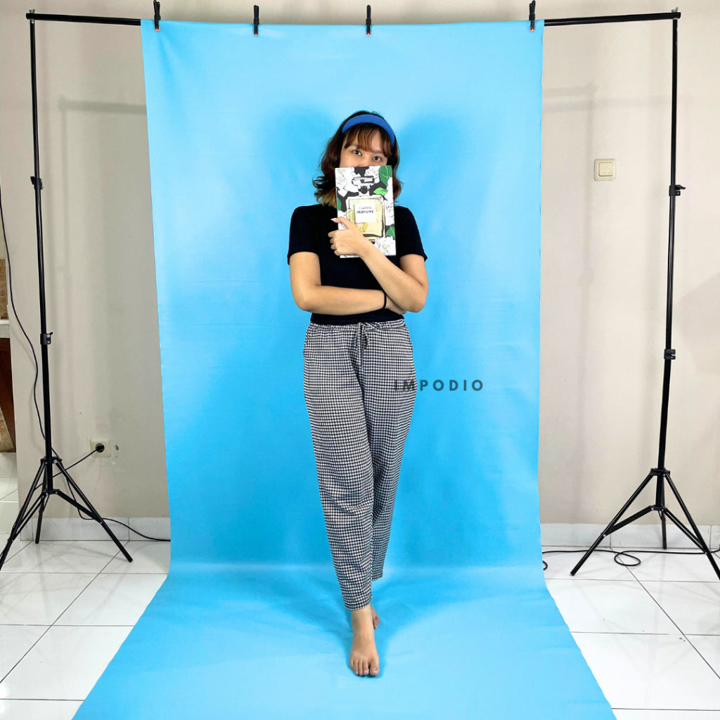 IMPODIO Background Warna Polos Bahan Sintetis Ukuran 400 x 140 cm - Backdrop Fotografi Waterproof