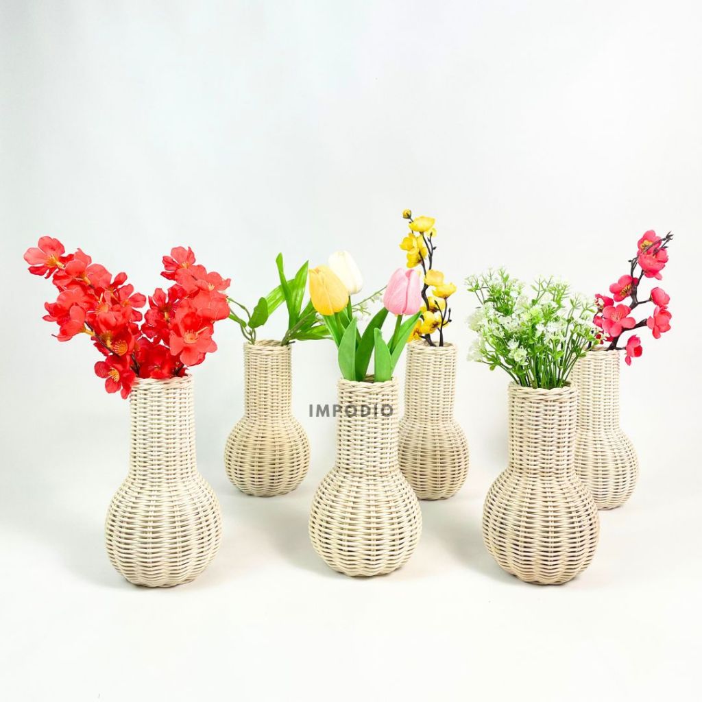 IMPODIO Vas bunga rotan - Dekorasi meja bunga artificial