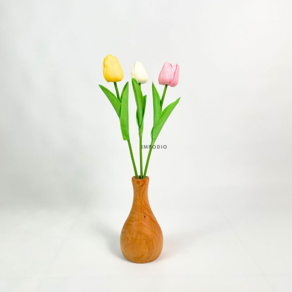 Paket Vas Bunga kayu IMPODIO/Dekorasi meja ruang tamu