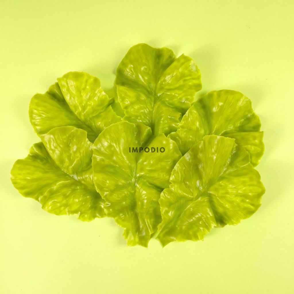 IMPODIO Daun Selada Sayur Artificial Palsu - Fake Lettuce Vegetable Props Foto Produk