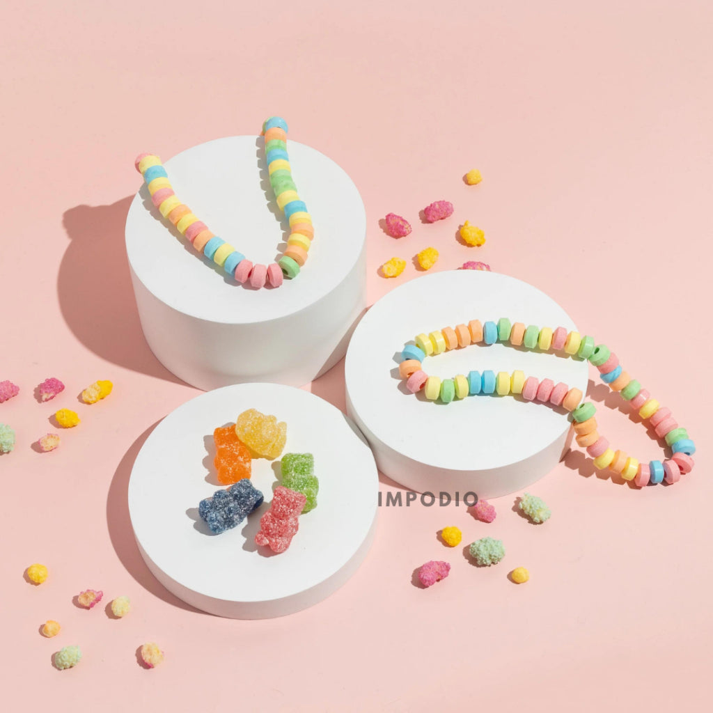 IMPODIO Set 3pcs Lingkaran Geometry Display produk - Props Properti Foto - Podium Leveling bulat round photo