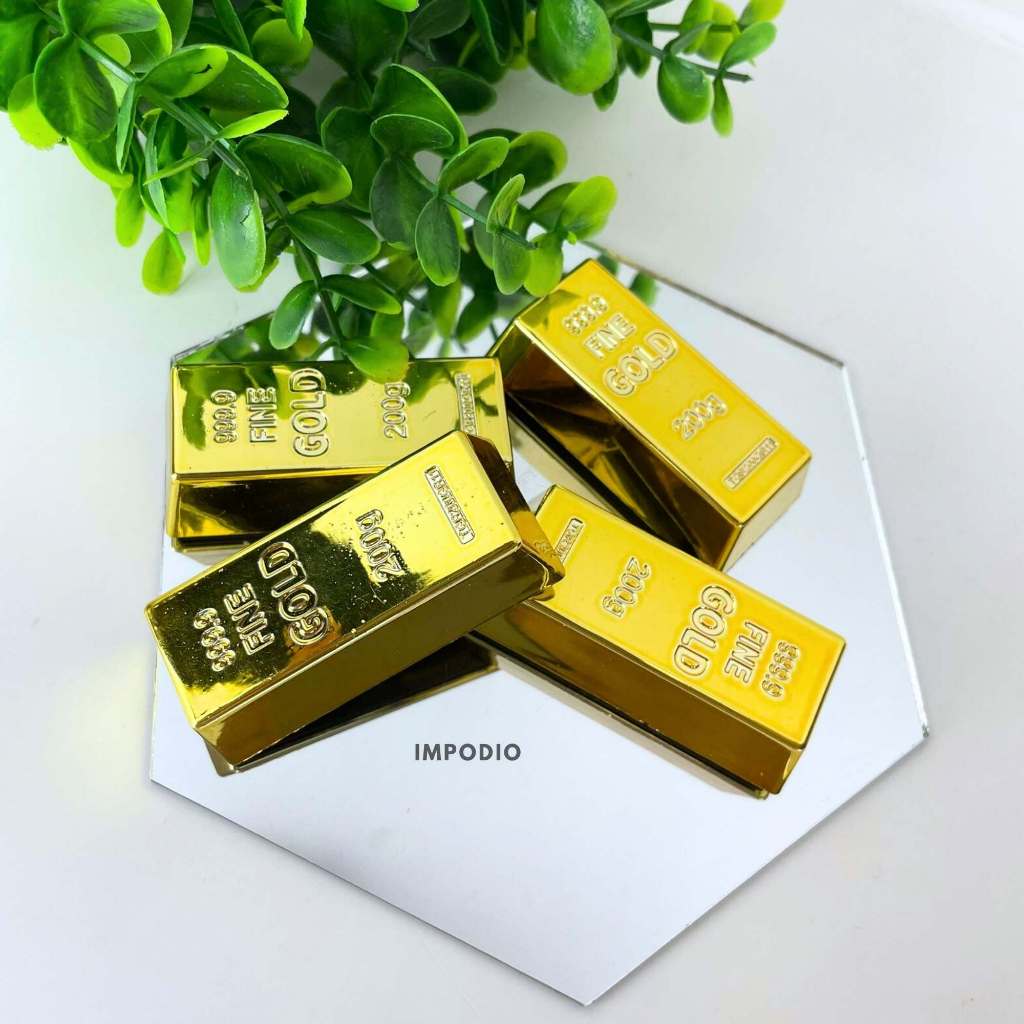 IMPODIO Emas Batangan Artificial - Fine Gold Miniatur Props Foto